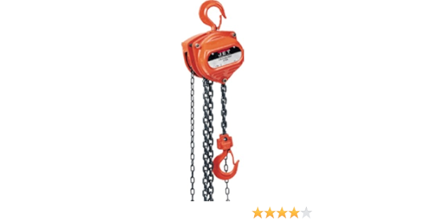 Jet 101510 L 90 1t 10 1 Ton Capacity 10 Foot Chain Hoist 