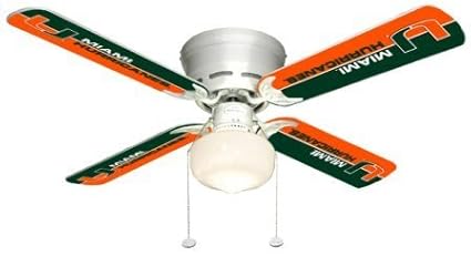 Ceiling Fan Designers 7999 Mia New Ncaa Miami Hurricanes 42 In