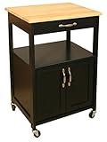 Catskill Craftsmen Kitchen Trolley, Black Base/Natural Top