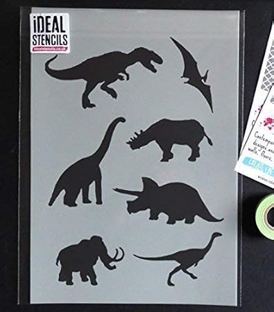 Dinosaur Schablone Heim Wand Dekoration Handwerk Schablone Jungen Schlafzimmer Dinosaur Dekoration Wandfarbe Stoffe Mobel 190 Mylar Wiederverwendbare Schablone Amazon De Baumarkt