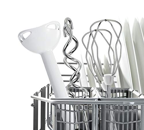 Bosch Handrührer MFQ3540, Handrührgerät, 2 Rührbesen, 2 Edelstahl-Knethaken, spülmaschinengeeignet, 5 Stufen, Pürierstab, Mixbecher, 450 W, weiß 7