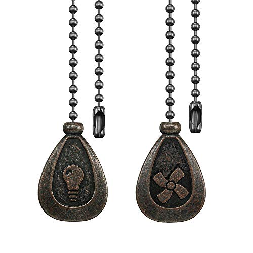 Dotlite Bronze Ceiling Fan Pull Chain Set, Decorative Fan Pull Chain