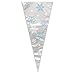 Snowflake Holiday Cone Cellophane Bags, 20ct