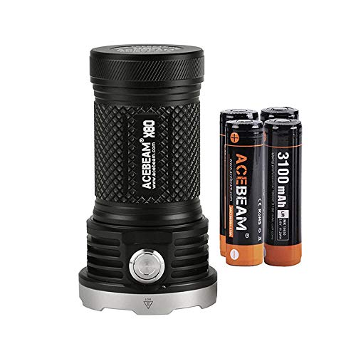 ACEBEAM X80 Flashlight 25000 Lumens 5-Color Light Beam Flashlights Included Batteries