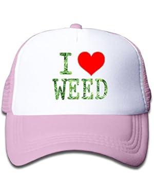 I Love Weed Youth Toddler Mesh Hat Boys and Girl Baseball Trucker Cap