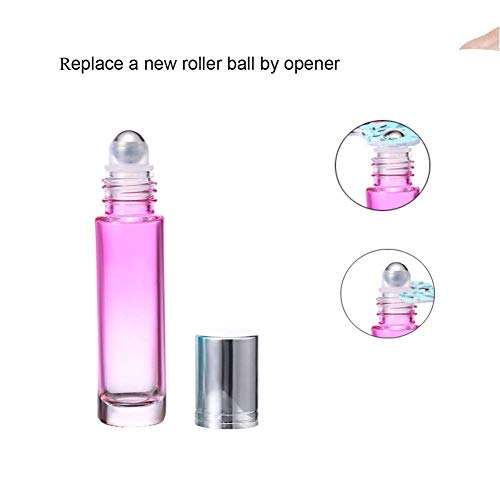 Glass Roller Bottles Empty Bottles for Essential Oil 12 Pack with Stainless Steel Roller Ball Opener Droppers Funnel Lables - Thumbnail 4