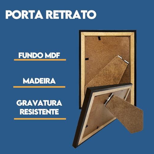 Porta-Retrato Vazado Fundo 15x21 Design Moderno e Elegante para Decorar sua Casa ou Escritório (Preto)