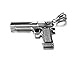 Jenhianeck Hip Hop Titanium Steel Gun Tag Pendant Pistol Chain Necklace,24Inch(White)