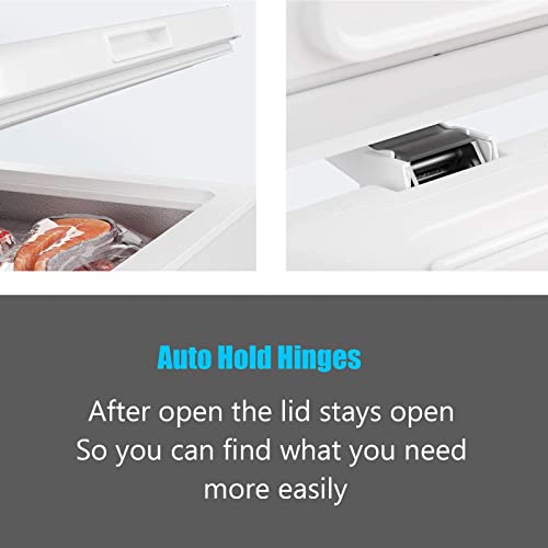 Chest Freezer 5.0 Cu.Ft Small Deep Freezer White Top Door Mini Freezer