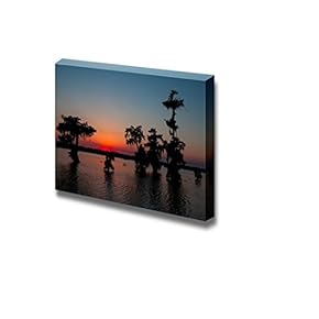 Canvas Prints Wall Art - Beautiful Scenery/Landscape Kayaker on Lake Martin, Louisiana | Modern Wall Decor/Home Decoration Stretched Gallery Canvas Wrap Giclee Print & Ready to Hang - 12" x 18"