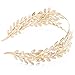 Aegenacess Gold Leaf Wedding Headband Greek Goddess Branch Roman Dainty Hair Crown Head Dress Boho Accessories for Bride Costumes Halloween