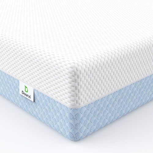 Dourxi Crib Mattress, Dual Sided Comfort Gel Memory Foam Toddler Mattress