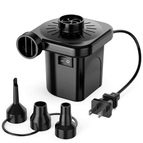 Electric Air Pump for Inflatables,Portable Quick-Fill Air Pump with 3 Nozzles,110-120V, Inflator