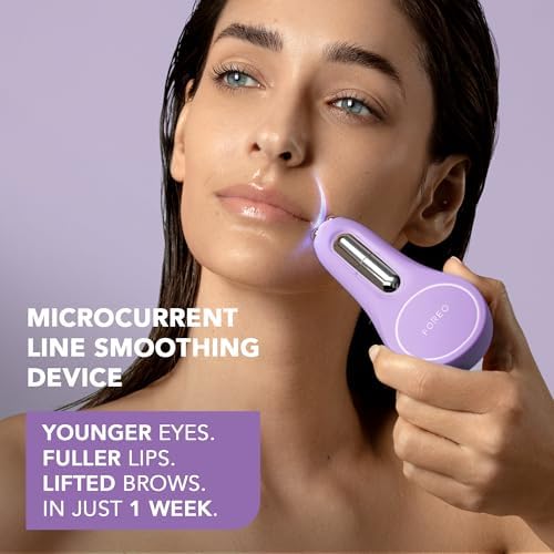 BEAR 2 eyes & lips - Appareil anti-rides instantané à micro-courant - Soin des yeux - Lifting des sourcils - Traitement anti cernes et contour des yeux, repulpant lèvres - Lavender