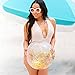 PoolCandy Gold Holographic Glitter Beach Ball - Inflatable Jumbo Beach Pool Ball - Glitter Sparkles and Shines in the Sun - Pool Toy and Decoration