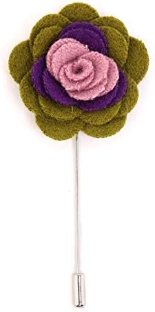 Cotton Flower Tri-color Cotton Flower Lapel Pin Pink Purple and Green