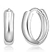 14k REAL White Gold 3mm Thickness Huggie Earrings (12 x 12 mm)
