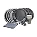 Party Lovers Premium Party Supplies Disposable Dinnerware Set - 20pc Includes Black Dinner Plates, Cutlery, Tablecloth Napkins and Cups - Birthday Paper Tableware Collections