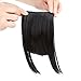 Liyate New Fashion Straight Hair Bangs Fringe Clip in Hair Extensions 1 piece (2 clips) Synthetic Hair (clip bangs, Jet Black)