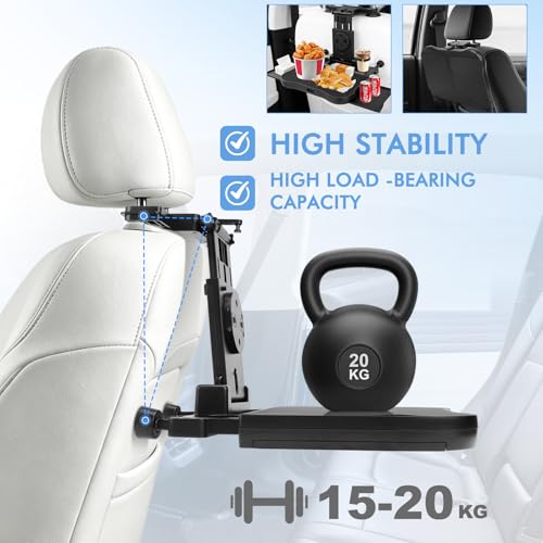Car Table, Multifunctional Folding Rear Table for Cars, with Cup Holder and Tray, Removable, for Children, Travel, Work (Load Capacity 20 kg)