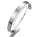 COOLSTEELANDBEYOND 18CM Stainless Steel Cuff Bangle Bracelet for Men for Women Minimalist Silver Color Satin