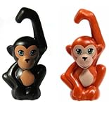 LEGO 2 pcs NEW FRIENDS LOT Dark Orange Black MONKEY Gorilla Ape Chimpanzee Chimp Zoo Jungle Animal Minifigure Minifig Figure Cute