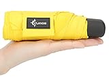 Small Mini Umbrella with Case. Light Compact Design makes it perfect for Travel (Yellow)