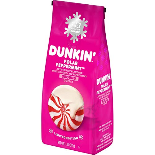 Dunkin' Polar Peppermint Flavored Ground Coffee, 11 Ounces (Pack of 6