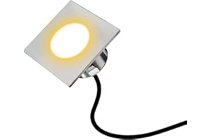 MALORY Recessed LED Deck Light, 4W 12V Low Voltage Landscape Lighting, Outdoor Step Stair Lights, Deck Lighting for for Outside Floor Yard (SG05- Square Top, 1-Pack 2700K)