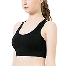 CelerSport Women's Medium WorkOut Wirefree Yoga Running CrossBack Sports Bra Large Black