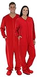 SleepytimePjs Adult Red Fleece Onesie Pjs Footed Pajama