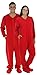 SleepytimePjs Adult Red Fleece Onesie Pjs Footed Pajama
