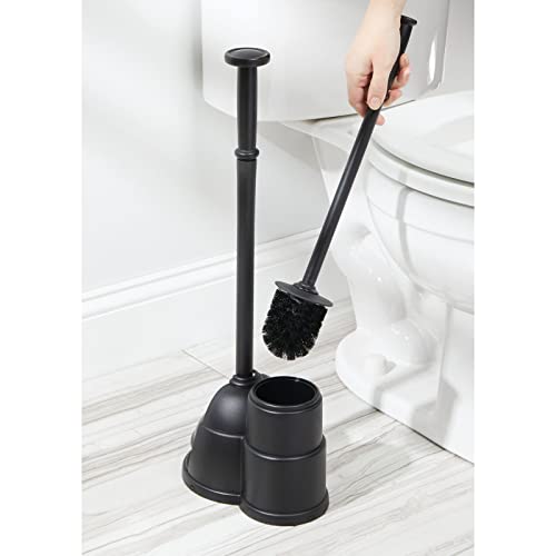 mDesign Modern Slim Compact Freestanding Plastic Toilet Bowl Brush and