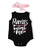 Doing Newborn Baby Girls Infant Sleeveless Rompers Jumpsuit Bodysuit Outfits Clothes with Headband (6-12M)