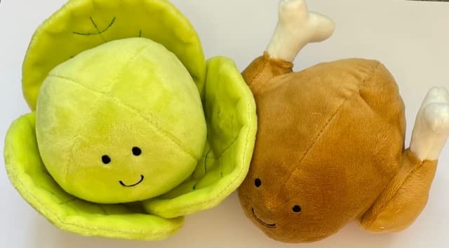Christmas Turkey & Brussel Sprout Plush Dog Toys