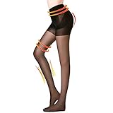 FANCAME Women's Shaping Pantyhose Ultra Sheer Control Top Silk Panty Hose Tights (Medium, Black)