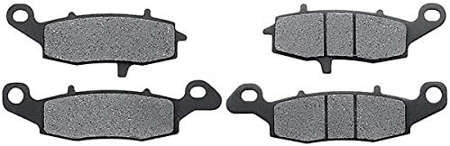 KMG Front + Rear Brake Pads Compatible with 2007-2011 Kawasaki VN 900 Vulcan Custom - Non-Metallic Organic NAO Brake Pads Set