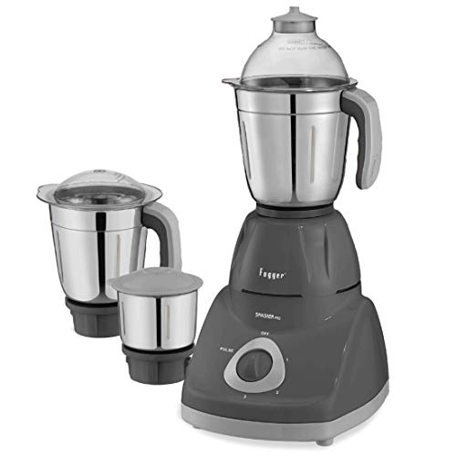 Fogger Smasher Pro 750-Watt Mixer Grinder with 3 Stainless Steel Jar (Grey)