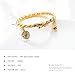 OPK Jewelry 18k Gold Plated Children's Bangle Heart Bell Pendant Rope Chain Gold Bracelets 4.33 Inch