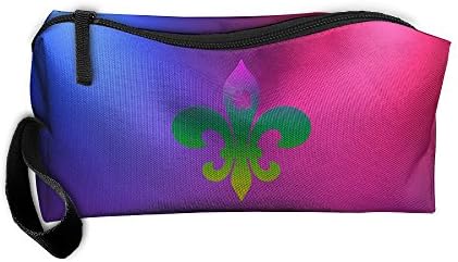Fleur De Lis With Shamrock Multi-functional Cosmetic Makeup Bag Zipper Closure Bags Toiletries Organizer Bag