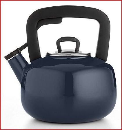 Martha Stewart Collection Enameled Steel 2.5 Qt. Tea Kettle - Blue