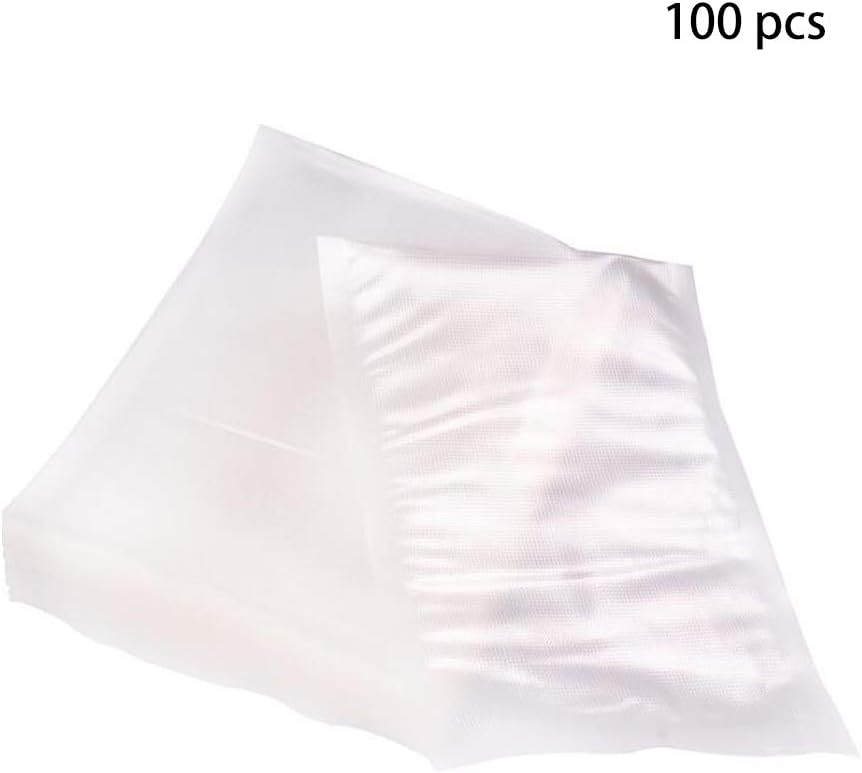ADGNO 100Pcs Texture Vacuum Bag Transparent Food Vacuumcompression Bags for Food Fresh-Keeping (20X25cm),1015cm