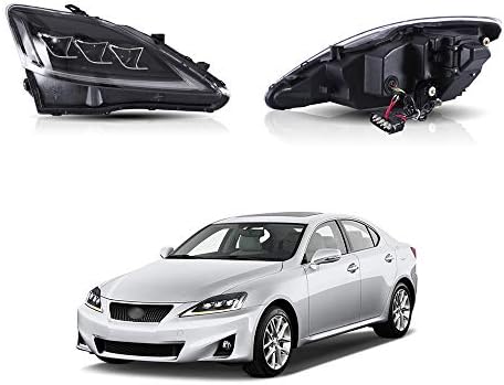 LED DRL Headlights Assembly for Lexus IS250 IS300 2006-2012 with Front Housing/Lens/Cover Left & Right