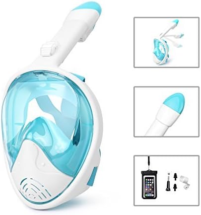 Jogoo 180° View Snorkel Mask,Full Face and anti-fog anti-leak Design For Snorkeling,GoPro Compatible,longer Snorkeling Tube,See More With Larger Viewing Area Than Traditional Masks.