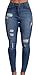 pxmoda Mujer Denim Stretch Jeans Skinny Ripped Distressed pantalones, Size Medium, Multicoloured