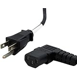 10ft Standard Computer Power Cord 5-15P to Right Angle C13