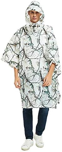 iFOMO Mens Rain Poncho Hooded Raincoat Waterproof Rain Jacket for Outdoor Activities Camouflage