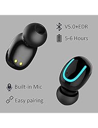 CUFOK True Auriculares inalámbricos Bluetooth 5.0 Auriculares Deep Bass HiFi 3D Sonido Estéreo Mini TWS Auriculares Manos Libres con Micrófono Compatible con Apple iPhone Samsung Teléfono