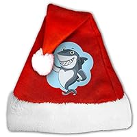 TCCZQ Great White Shark Attack Unisex Velvet Fabric Santa Hat Party Accessory Christmas Holiday Hat