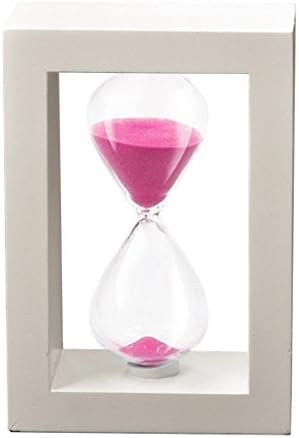 SZAT Hourglass Sand Timer Clock Romantic Mantel Office Desk Coffee Table Book Shelf Curio Cabinet Christmas Birthday Present Gift Box Package(Pink, Photo Frame,30 Minutes)